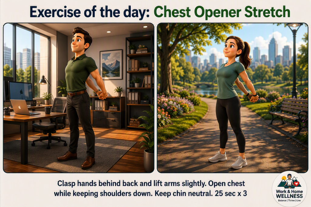 Home chest opener stretch