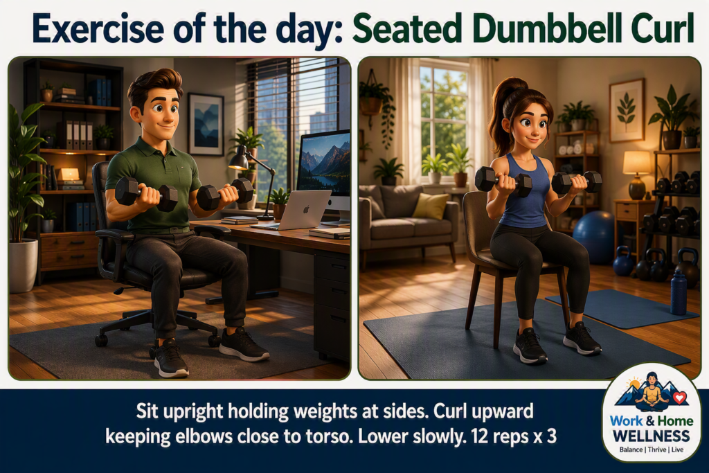 Home seated dumbbell curl