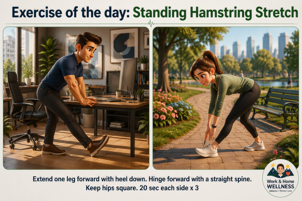 Home standing hamstring stretch