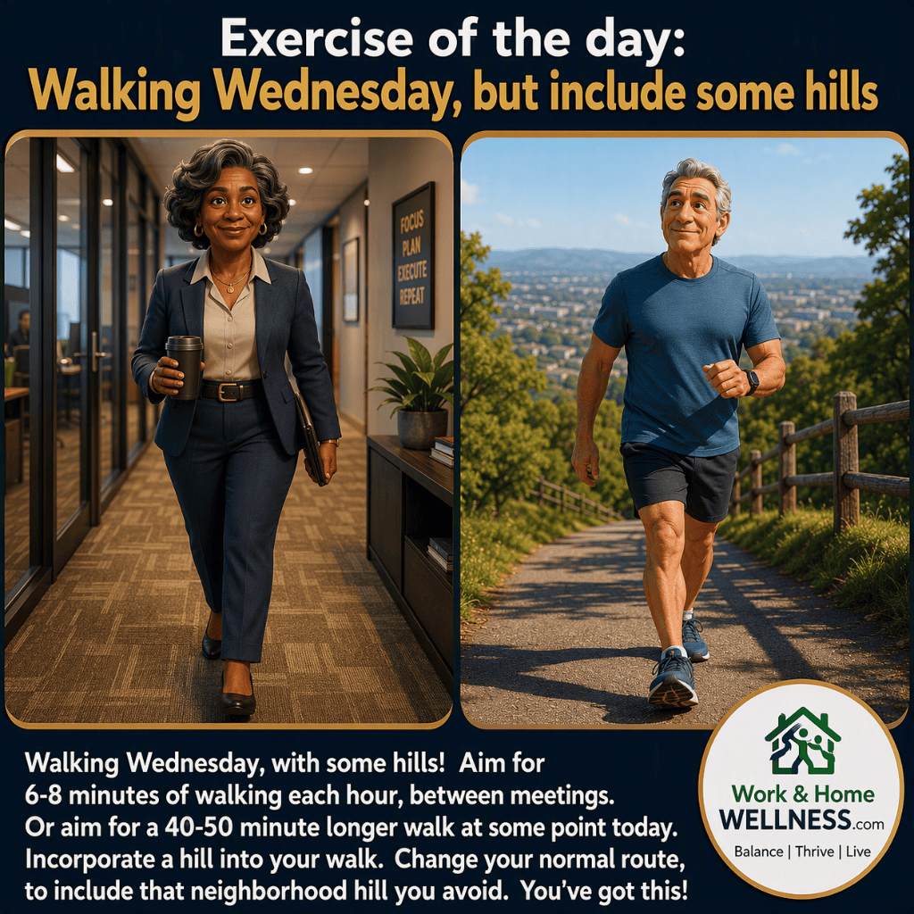 Walking Wednesday, with some moderate hills Walking Wednesday