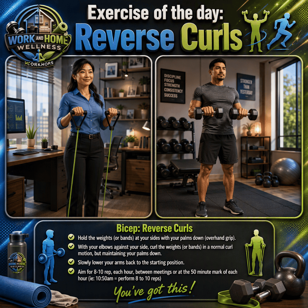 Reverse Curls Exercise of the day. work and home wellness